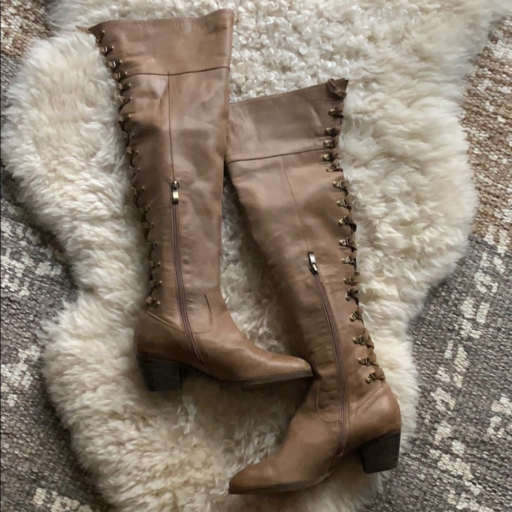 Joyfolie Knee High Light Brown/Camel Boots